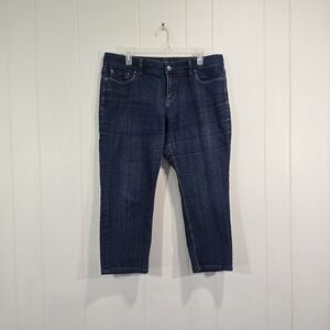 Dark Blue Women's Cropped Jeans